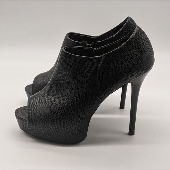 Steve Madden Crocodile Nile Black Peep Toe 5" Stilettos Sz 11 EUC - Picture 5 of 14